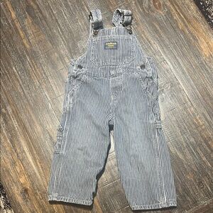 OshKosh B'gosh Navy and White Striped Overalls